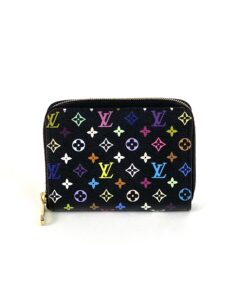 Louis Vuitton Multi Color Canvas Zippy Coin Purse Wallet Black