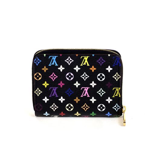 Louis Vuitton Multi Color Canvas Zippy Coin Purse Wallet Black - Image 3