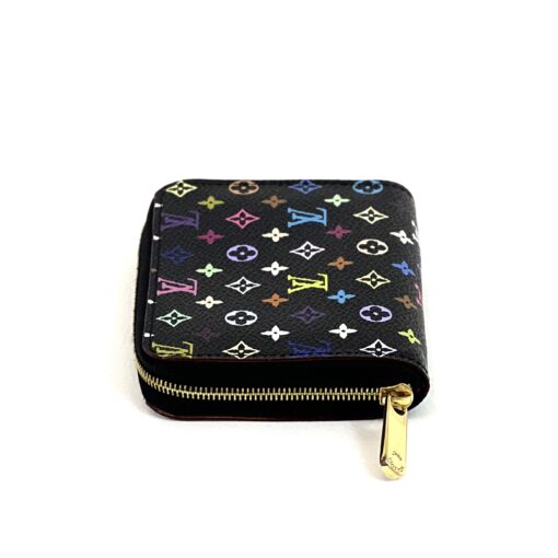 Louis Vuitton Multi Color Canvas Zippy Coin Purse Wallet Black - Image 6