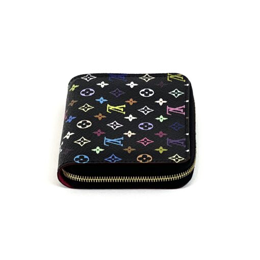 Louis Vuitton Multi Color Canvas Zippy Coin Purse Wallet Black - Image 7