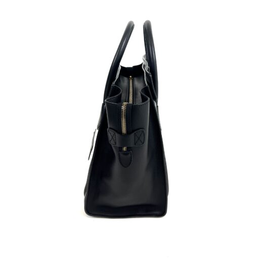 Celine Elephant Calfskin Medium Bi-Color Luggage Black White Satchel - Image 13