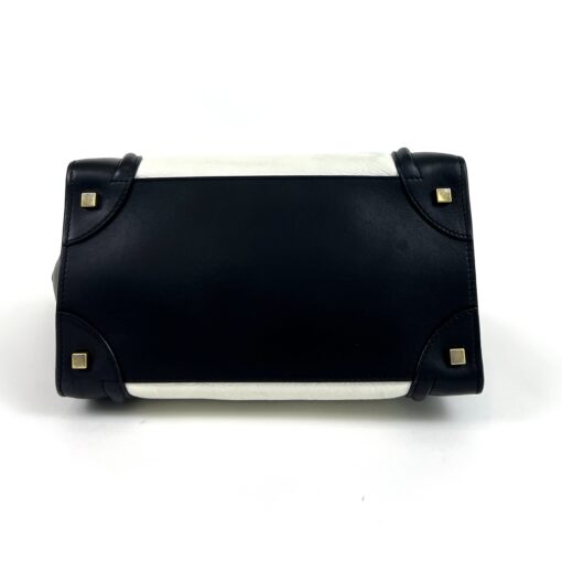 Celine Elephant Calfskin Medium Bi-Color Luggage Black White Satchel - Image 9