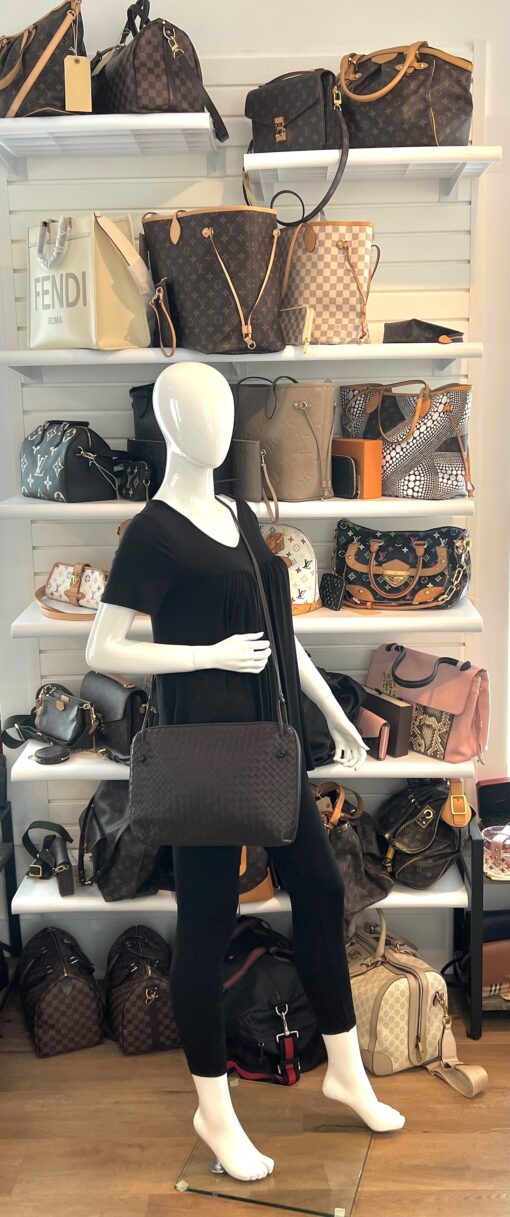 Bottega Veneta Nappa Intrecciato Nodini Crossbody Messenger Chocolate Brown - Image 2