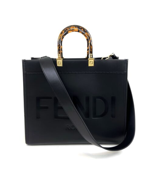 Fendi Black on Black Medium Sunshine Shopper Vitello King - Image 6