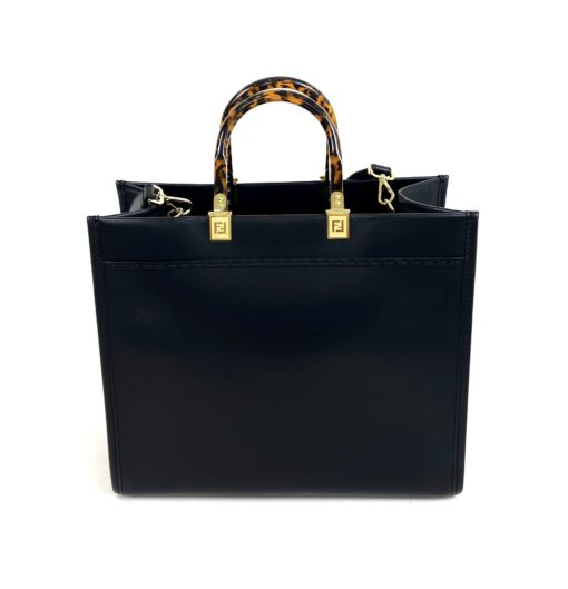 Fendi Black on Black Medium Sunshine Shopper Vitello King - Image 7