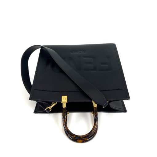 Fendi Black on Black Medium Sunshine Shopper Vitello King - Image 10