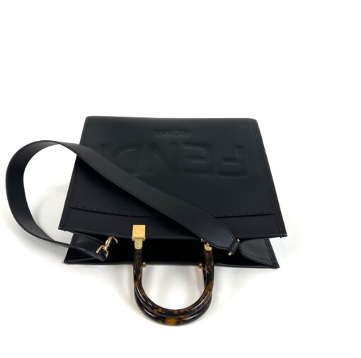 Fendi Black on Black Medium Sunshine Shopper Vitello King - Image 12