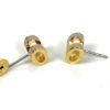 Hermes Mini Pop H Earrings Marron Glace Yellow Gold 12