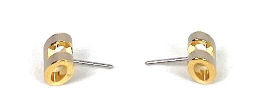 Hermes Mini Pop H Earrings Marron Glace Yellow Gold - Image 10