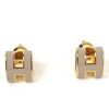 Hermes Mini Pop H Earrings Marron Glace Yellow Gold 6
