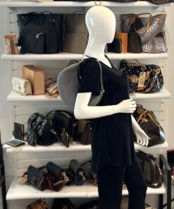 Fendi Wool Vitello Grace Small Houndstooth Small Fendigraphy Hobo Bag Grigio Anthracite 2