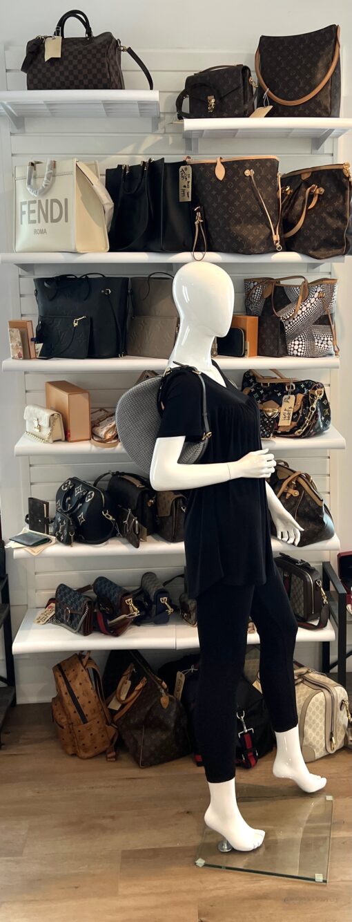 Fendi Wool Vitello Grace Small Houndstooth Small Fendigraphy Hobo Bag Grigio Anthracite - Image 2