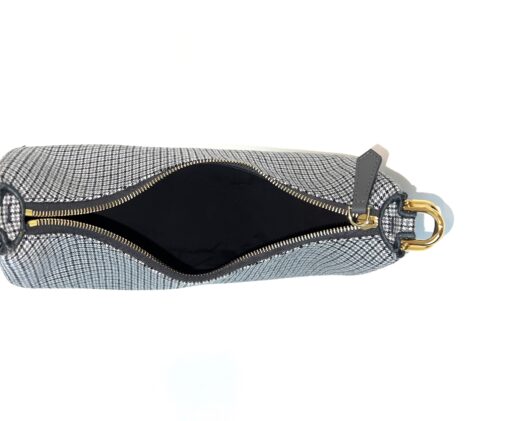 Fendi Wool Vitello Grace Small Houndstooth Small Fendigraphy Hobo Bag Grigio Anthracite - Image 6