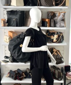 Louis Vuitton Black Leather Mahina XL Hobo 2