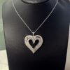 Sterling Silver .925 Heart Pendant with Natural Diamonds Chain 18"