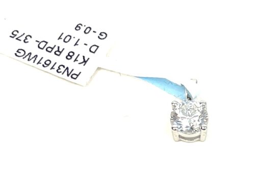Brand new 1 Carat VS Lab Diamond Pendant 24k White Gold 16" inch chain - Image 6