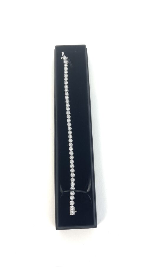 Brand New 7" 3 TCW V2 lab Diamond Tennis Bracelet set in .925 Sterling Silver - Image 4