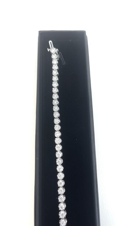 Brand New 7" 3 TCW V2 lab Diamond Tennis Bracelet set in .925 Sterling Silver - Image 6
