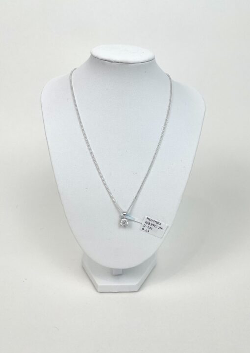 Brand new 1 Carat VS Lab Diamond Pendant 24k White Gold 16" inch chain - Image 3