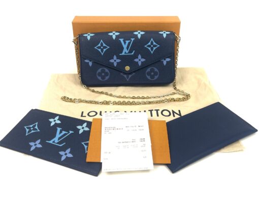 Louis Vuitton Empreinte Monogram Giant Felicie Pochette Chain Wallet Gradient Blue - Image 3