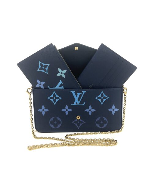 Louis Vuitton Empreinte Monogram Giant Felicie Pochette Chain Wallet Gradient Blue