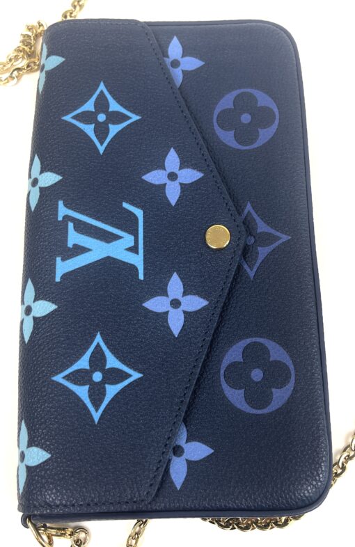 Louis Vuitton Empreinte Monogram Giant Felicie Pochette Chain Wallet Gradient Blue - Image 20
