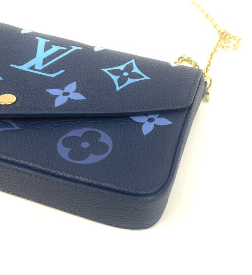 Louis Vuitton Empreinte Monogram Giant Felicie Pochette Chain Wallet Gradient Blue - Image 17