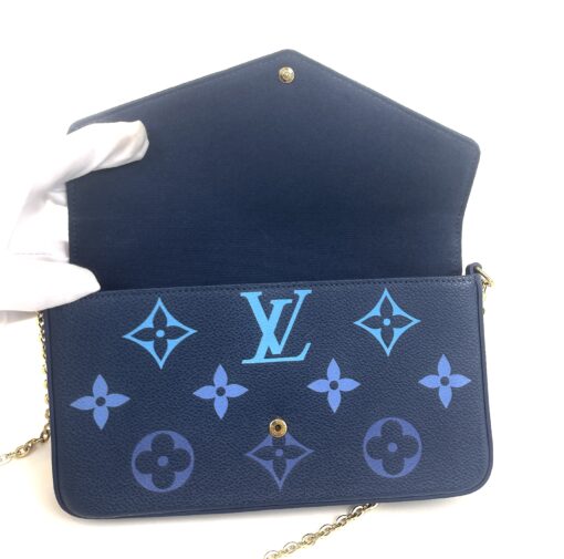 Louis Vuitton Empreinte Monogram Giant Felicie Pochette Chain Wallet Gradient Blue - Image 8