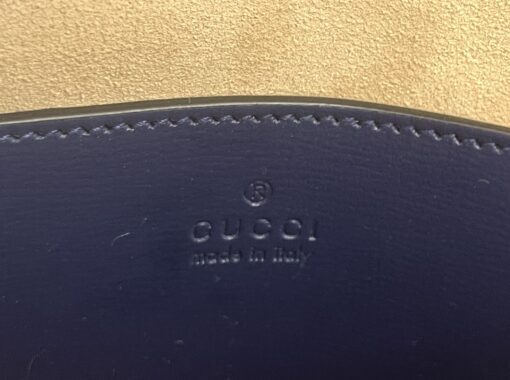 Gucci Supreme Monogram Textured Dollar Calfskin Web Mini Horsebit 1955 Crossbody/Shoulder Bag Beige Blue - Image 12