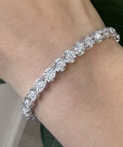 Brand New 7" 3 TCW V2 lab Diamond Tennis Bracelet set in .925 Sterling Silver