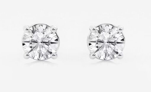 Brand New 2.02 Total Carat Weight Lab Diamond Studs in 24k White Gold