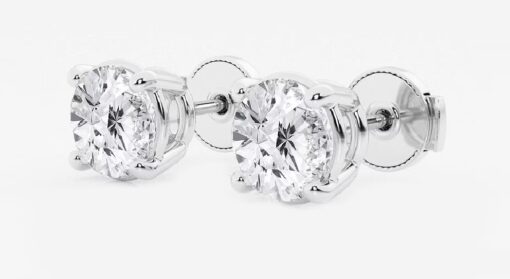 Brand New 2.02 Total Carat Weight Lab Diamond Studs in 24k White Gold - Image 3