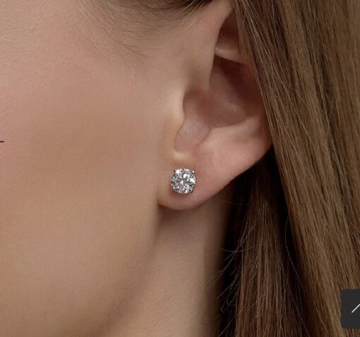 Brand New 2.02 Total Carat Weight Lab Diamond Studs in 24k White Gold - Image 2