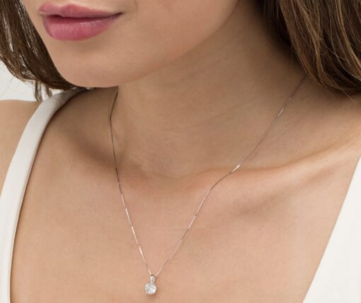 Brand new 1 Carat VS Lab Diamond Pendant 24k White Gold 16" inch chain - Image 2