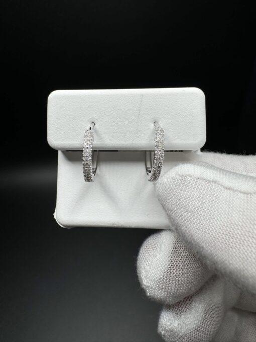 Diamond Bundle- 15mm 10k W Gold .25 TCW Natural Diamonds, 4 TCW Lab Studs 14k White Gold - Image 5