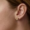 Hermes Mini Pop H Earrings Marron Glace Yellow Gold 4