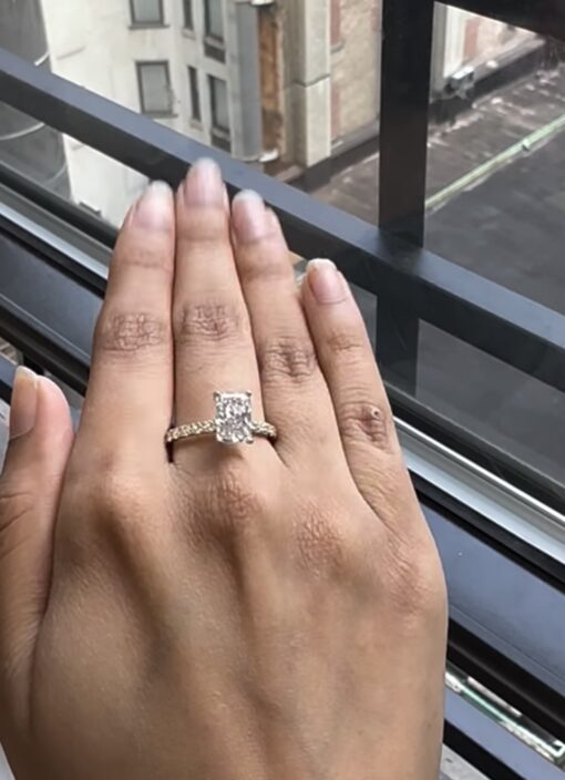 2.35 Lab grown Diamond Halo Ring 7" 14k White Gold - Image 2