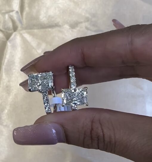 2.35 Lab grown Diamond Halo Ring 7" 14k White Gold - Image 3