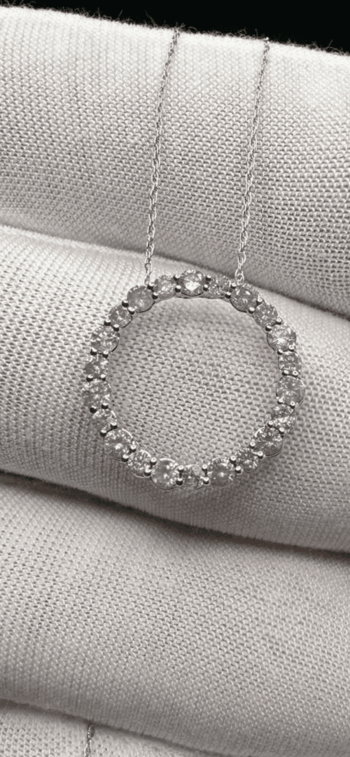 Jewelry Bundle - Opal Tennis Bracelet in .925 and Natural Diamond Cirv=cle Pendant Necklace .925