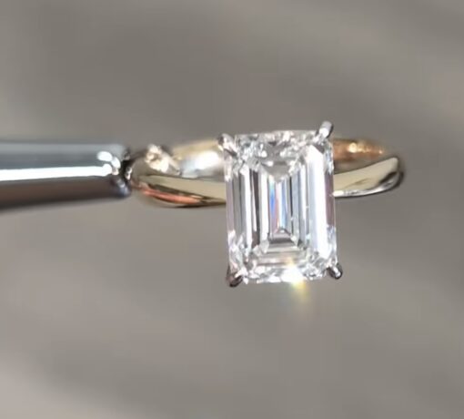 Lab Grown 3.29 Carat 14k Yellow Gold Engagement Ring