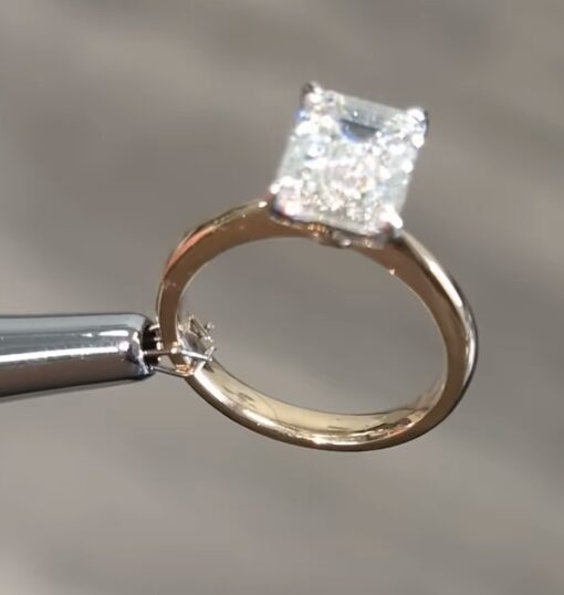 Lab Grown 3.29 Carat 14k Yellow Gold Engagement Ring - Image 4