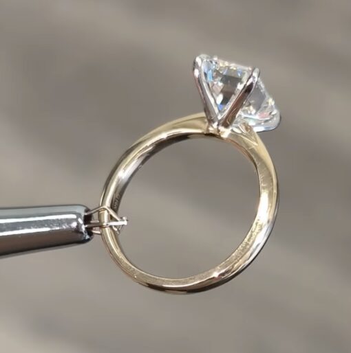 Lab Grown 3.29 Carat 14k Yellow Gold Engagement Ring - Image 3