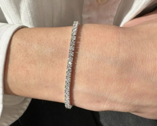 5 Carat Lab Diamond Tennis Bracelet 7" .925 Sterling - Image 3