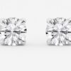Diamond Bundle- 15mm 10k W Gold .25 TCW Natural Diamonds, 4 TCW Lab Studs 14k White Gold