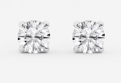 Diamond Bundle- 15mm 10k W Gold .25 TCW Natural Diamonds, 4 TCW Lab Studs 14k White Gold