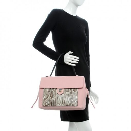 Louis Vuitton Calfskin Snakeskin Lockme MM Rose Ballerine - Image 2