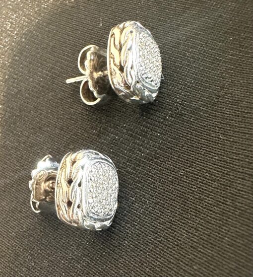 John Hardy Classic Natural Diamond and .925 Sterling Silver Post Earrings - Image 7