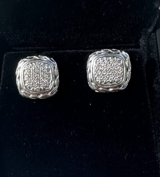 John Hardy Classic Natural Diamond and .925 Sterling Silver Post Earrings - Image 5