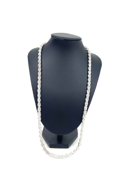 Sterling Silver .925 Unisex Rope Necklace 24" - Image 2