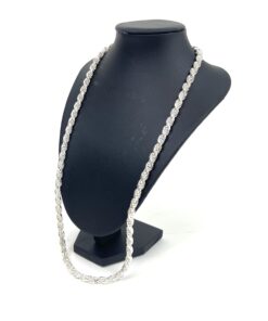 Sterling Silver .925 Unisex Rope Necklace 24"